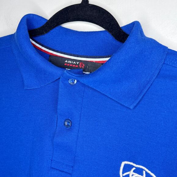 Ariat FR Men's Bright Blue XL Polo Shirt Flame‎ Resistant Work Shirt Swiss Sport - Picture 3 of 6